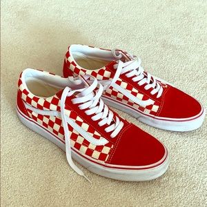 Red checkered Vans Old Skool Model